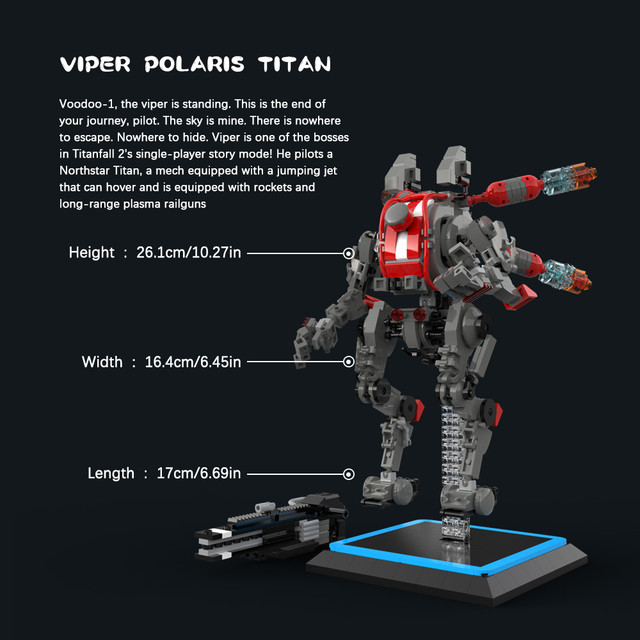 MOC Titanfall 2 Viper's Northstar Titan Mecha Robot Building Blocks Set  Idea Assemble Mechanical Toys For
